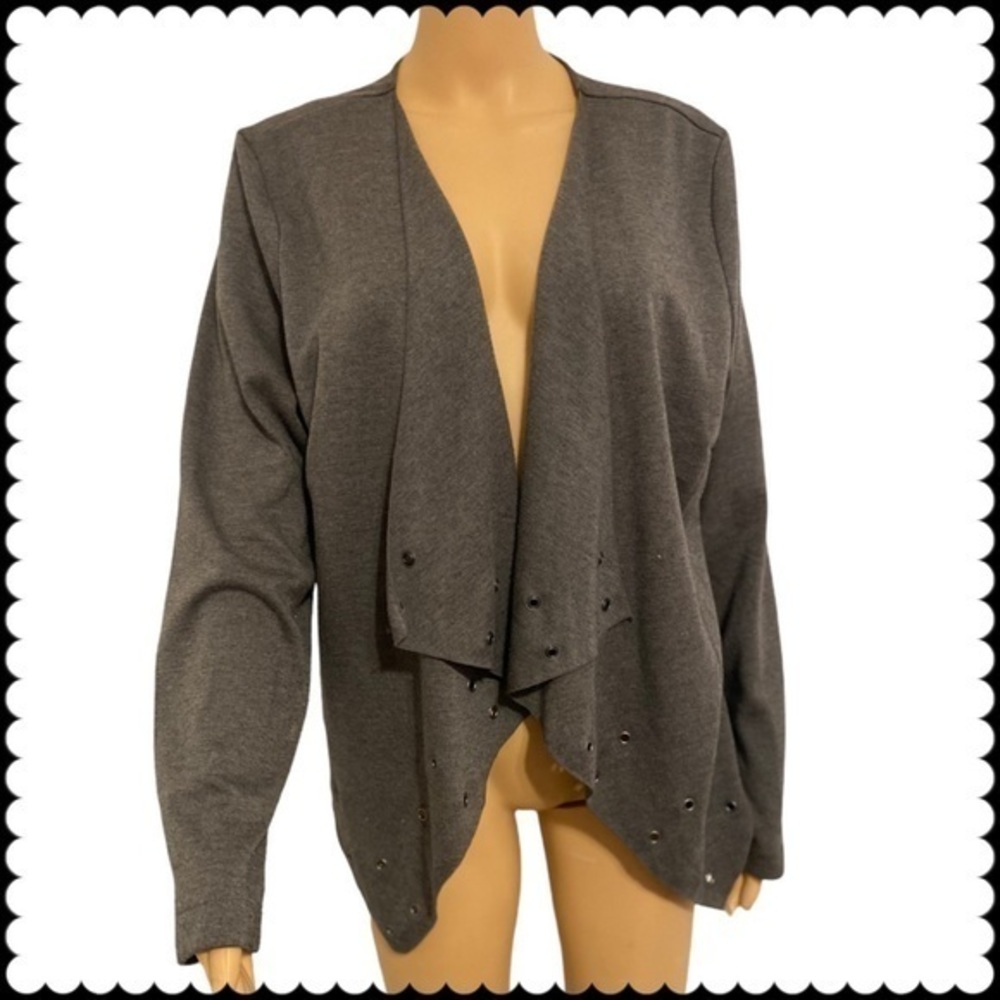 She Said Women’s Gray Spandex Blend Open Front Cardigan Size XL